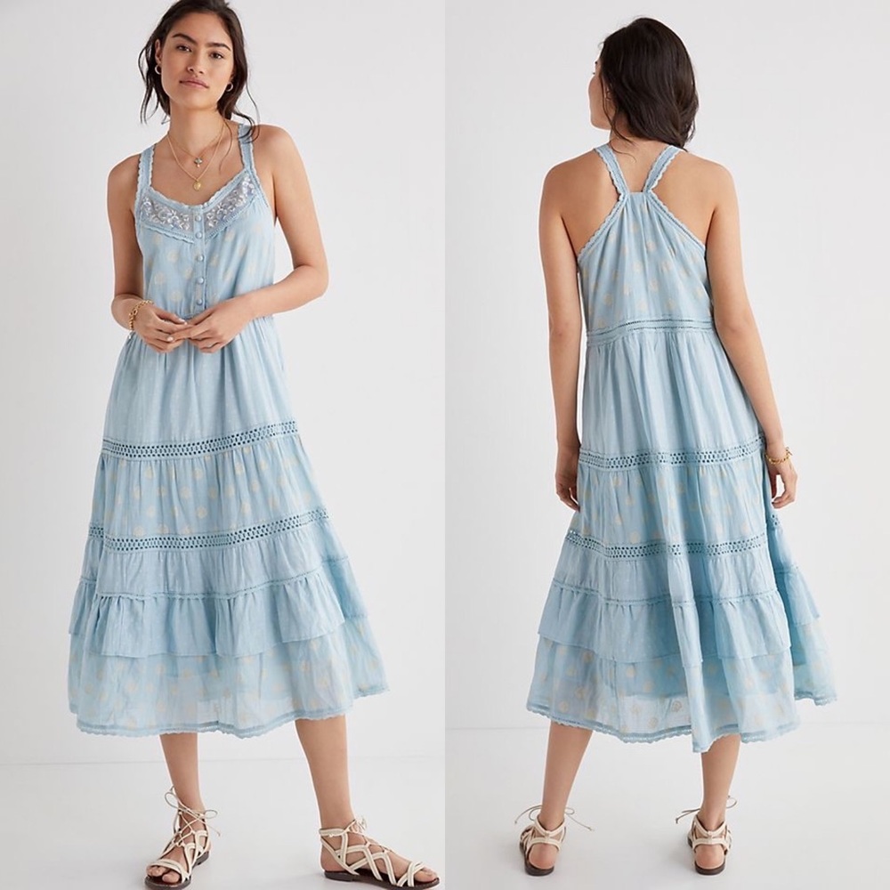 NWT Anthropologie Pilcro Lace Tiered Midi Dress